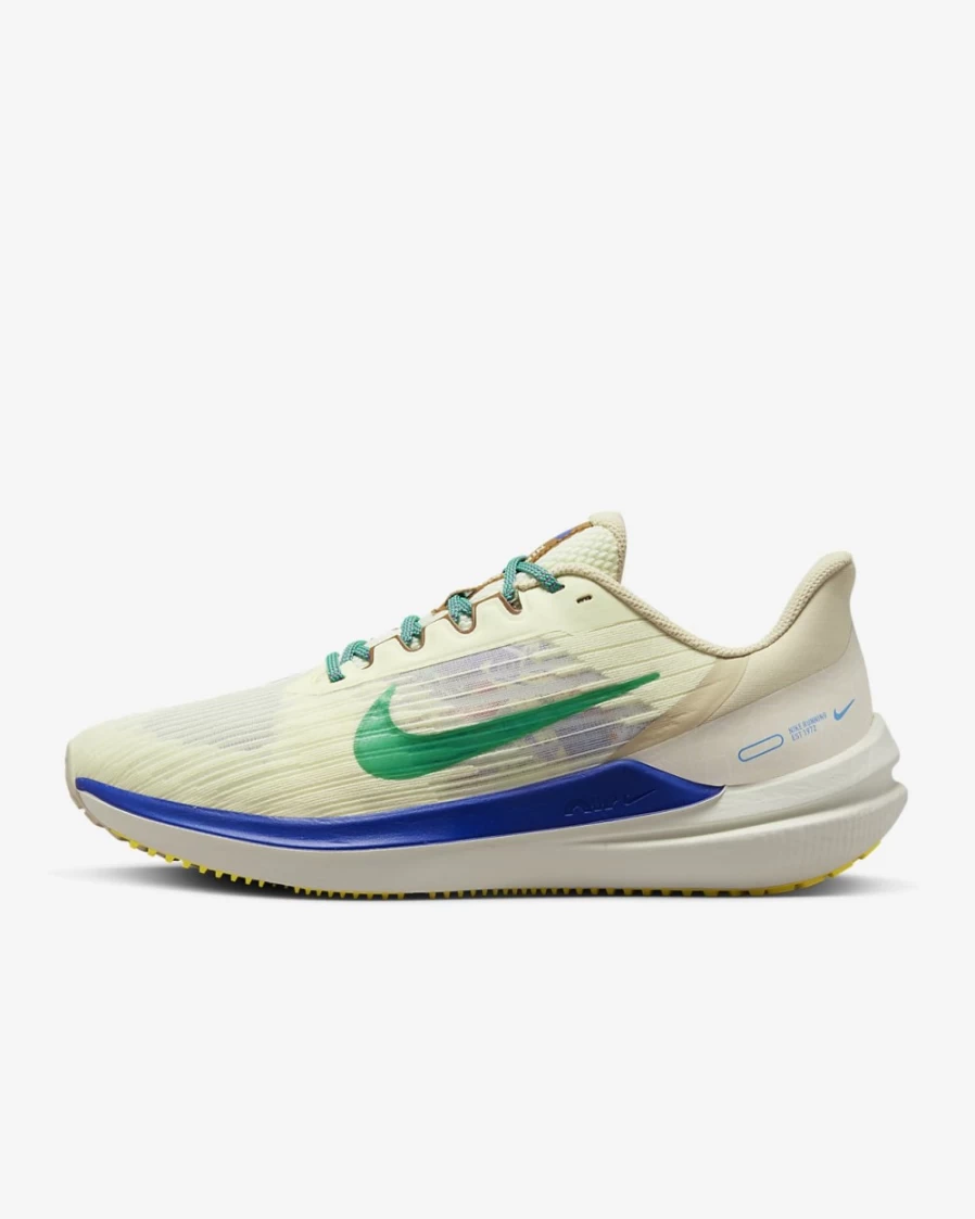 Nike Winflo 9 Premium Men's Road Running Shoes - Coconut Milk/Sanddrift/Racer Blue/Stadium Green