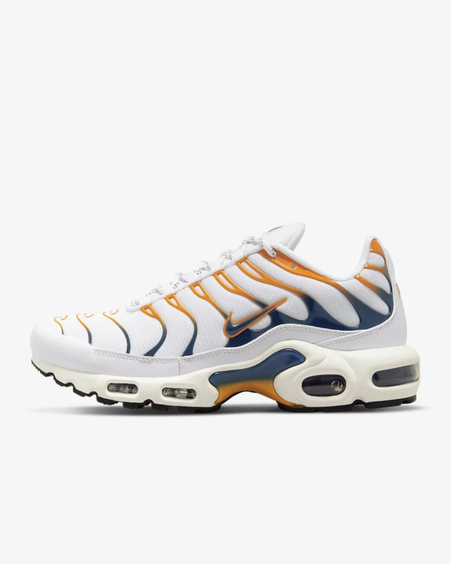 Nike Air Max Plus Men's Running Shoes - White/Kumquat/Black/Marina Colorway