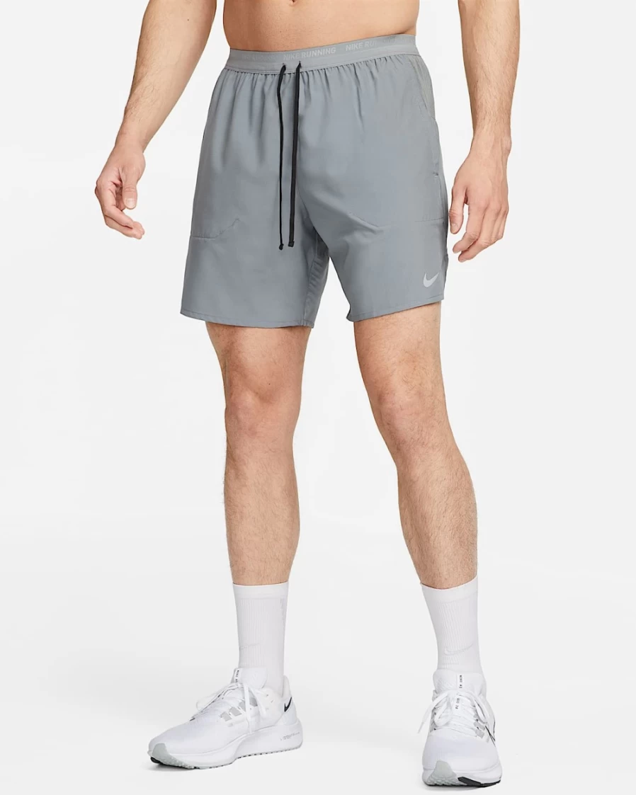 Nike Dri-FIT Stride Men's 7" Brief-Lined Running Shorts in Smoke Grey/Black