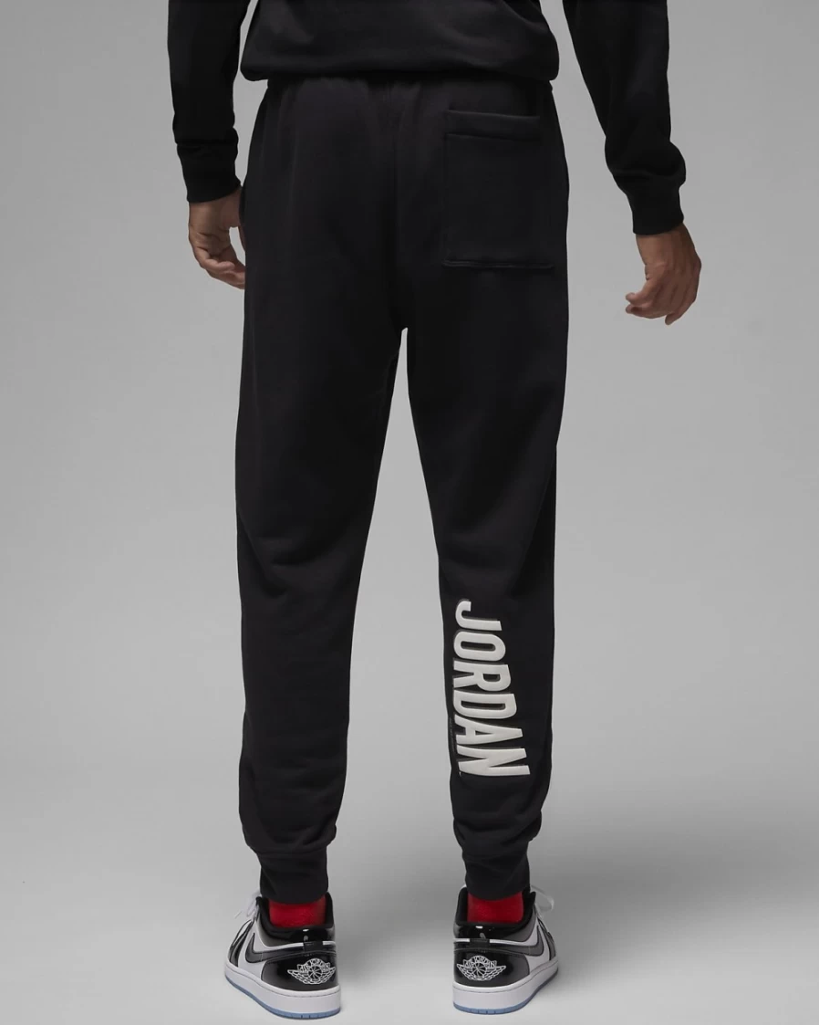 Nike Jordan Flight MVP Men's Fleece Pants - Black/Rush Orange, Comfortable Athletic Joggers for Men