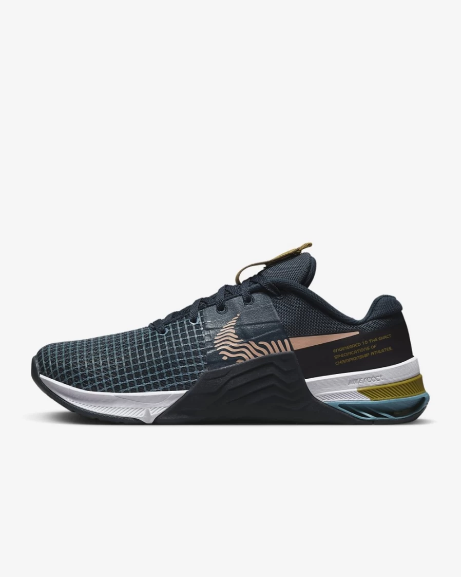 Nike Metcon 8 Men's Training Shoes - Armory Navy/Obsidian/Cerulean/Arctic Orange Colorway
