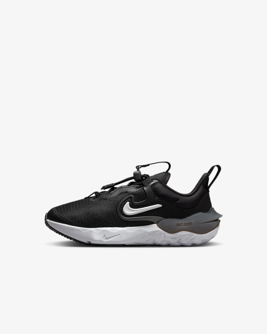 Nike Run Flow Easy On/Off Kids' Shoes for Boys & Girls - Black/Iron Grey/Smoke Grey/White