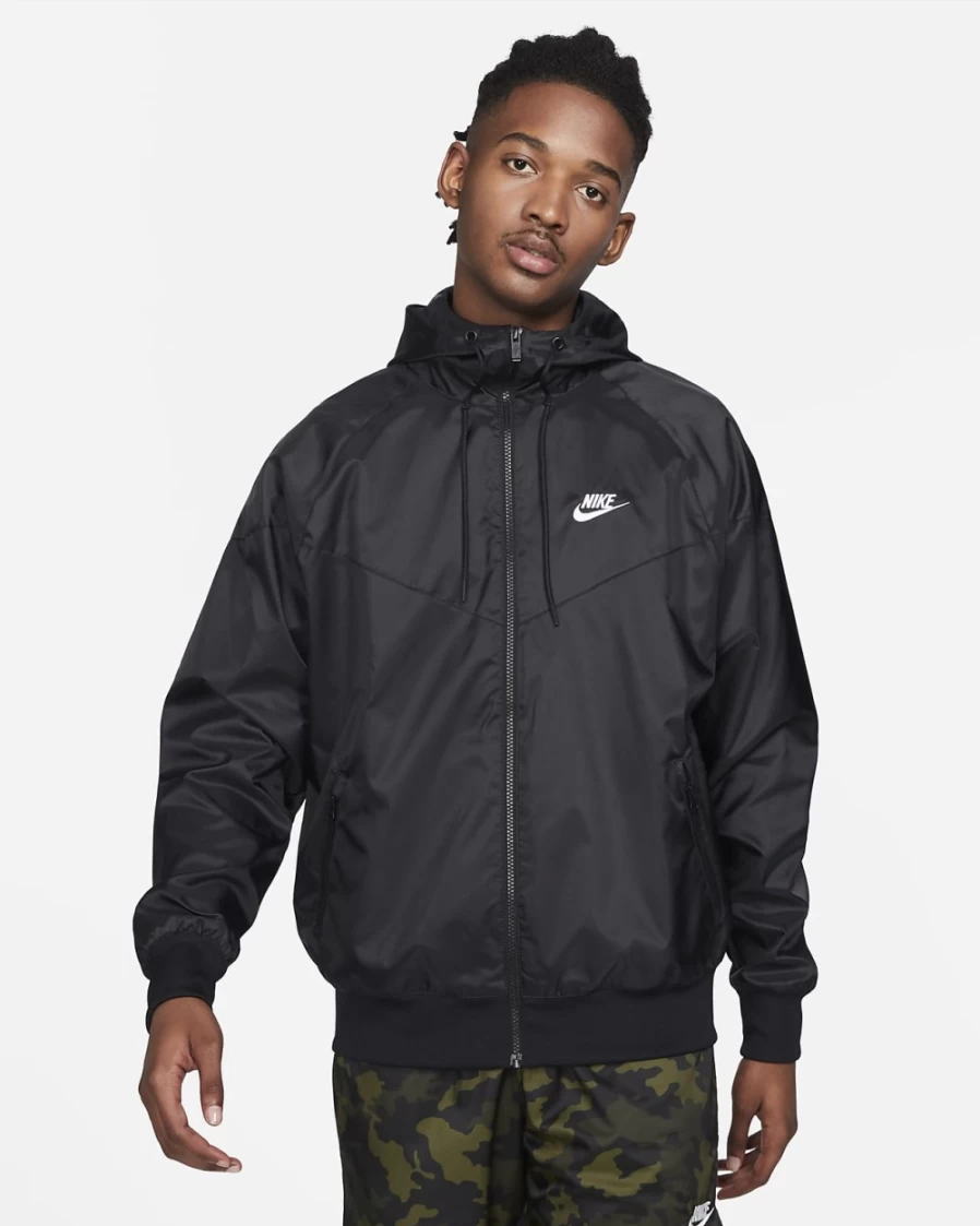 Nike Men's Sportswear Windrunner Hooded Jacket - Black/White