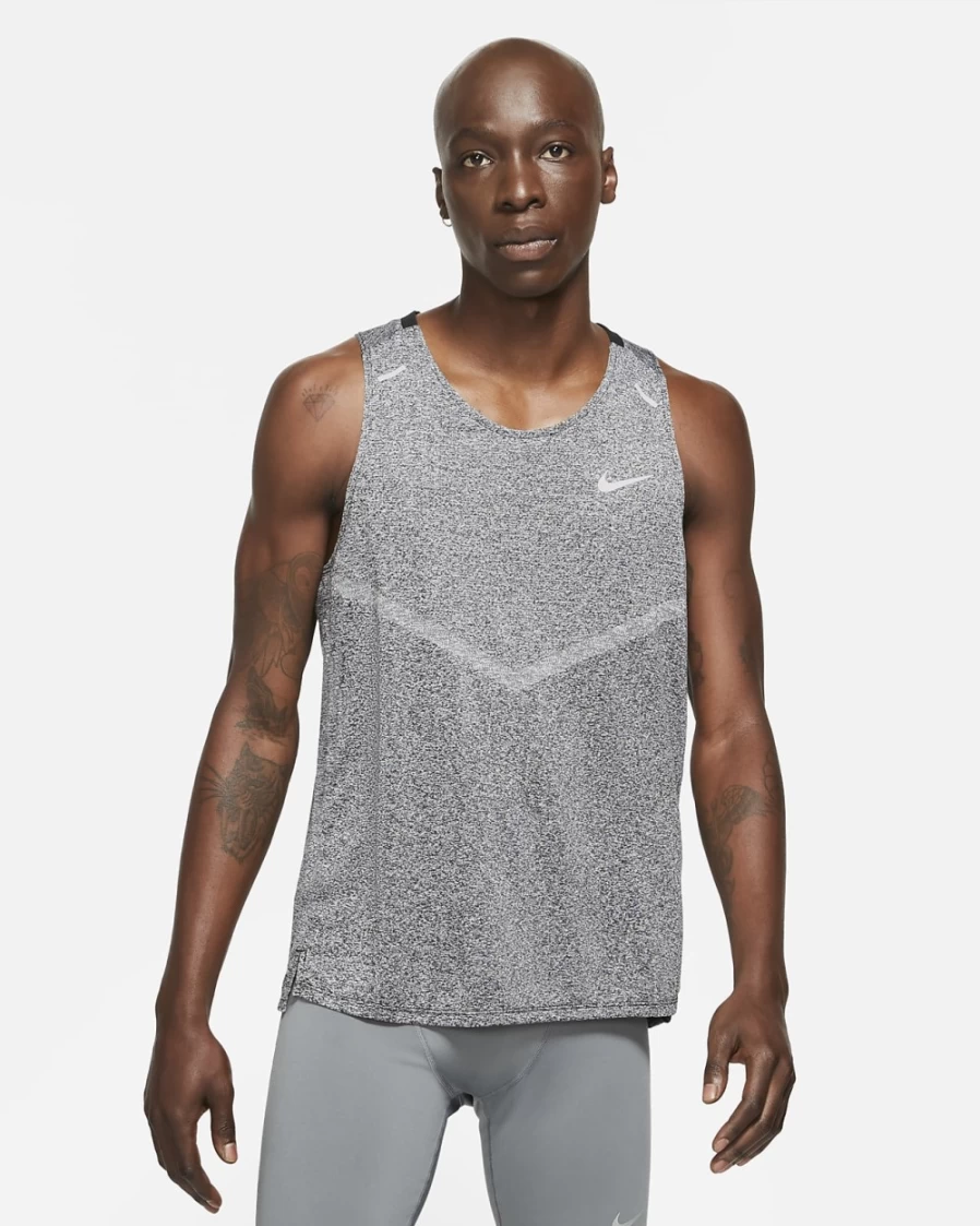 Nike Dri-FIT Rise 365 Men's Running Tank Top - Black/Heather - Breathable Workout Shirt for Men