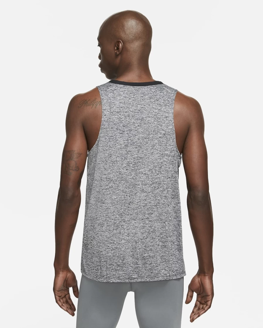 Nike Dri-FIT Rise 365 Men's Running Tank Top - Black/Heather - Breathable Workout Shirt for Men