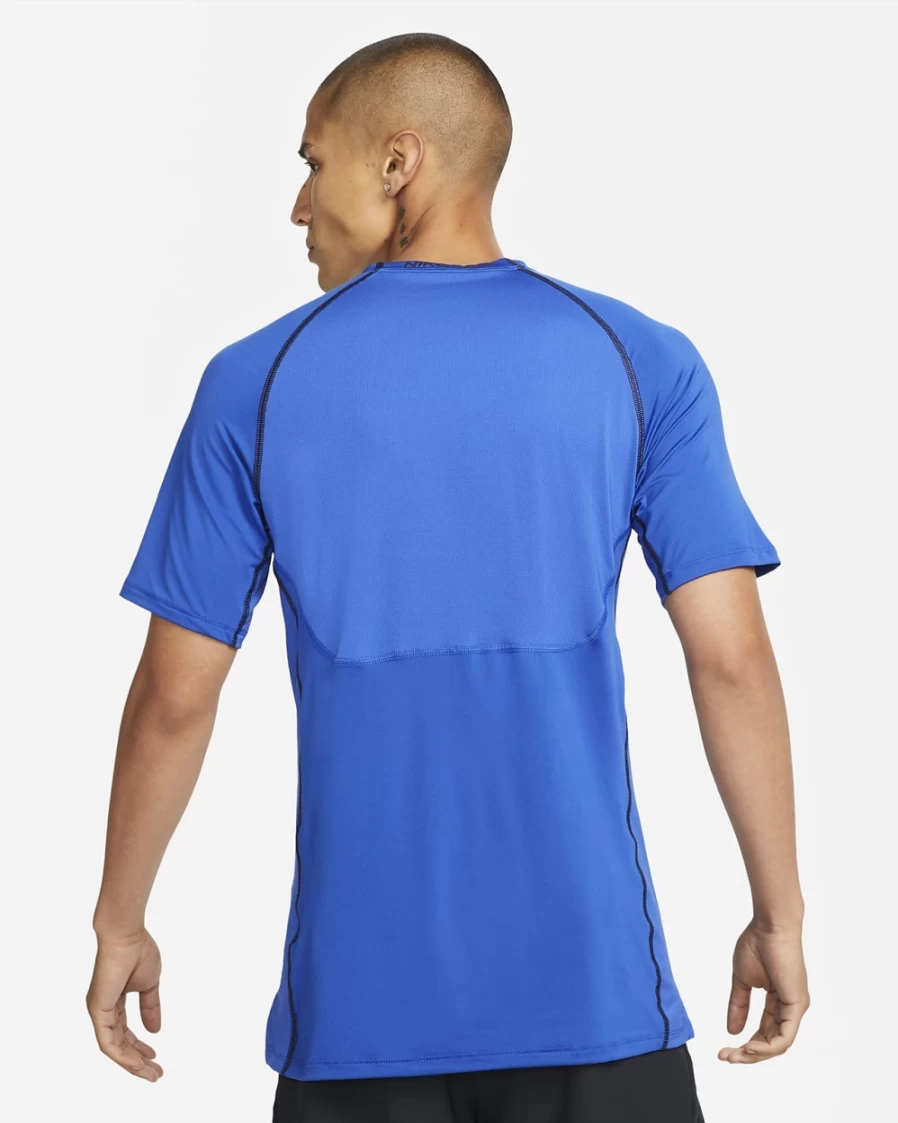 Nike Pro Dri-FIT Men's Training T-Shirt - Slim Fit, Moisture-Wicking, Game Royal/Black/Black