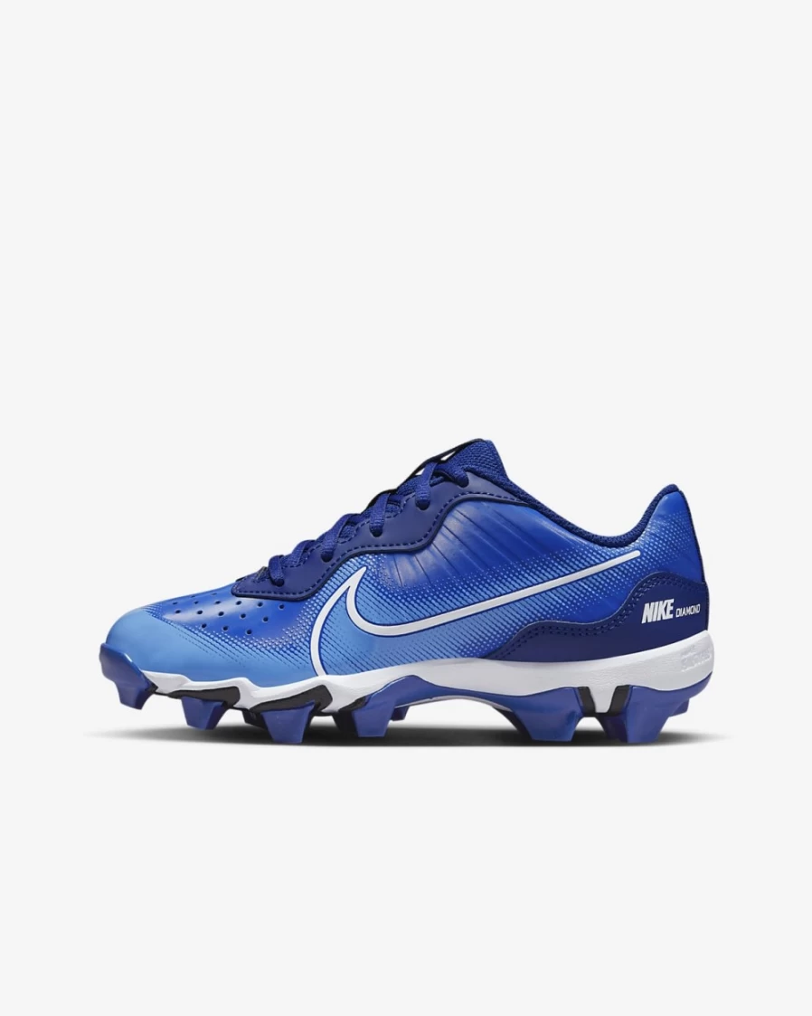 Nike Alpha Huarache 4 Keystone Little/Big Kids' Baseball Cleats for Boys & Girls - Hyper Royal/Deep Royal Blue/University Blue/White