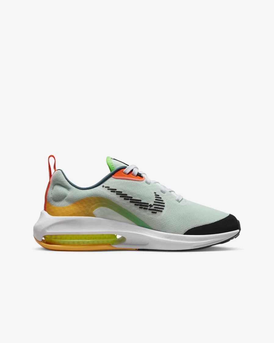 Nike Air Zoom Arcadia 2 Barely Green/White/Laser Orange/Black Big Kids' Road Running Shoes for Boys and Girls