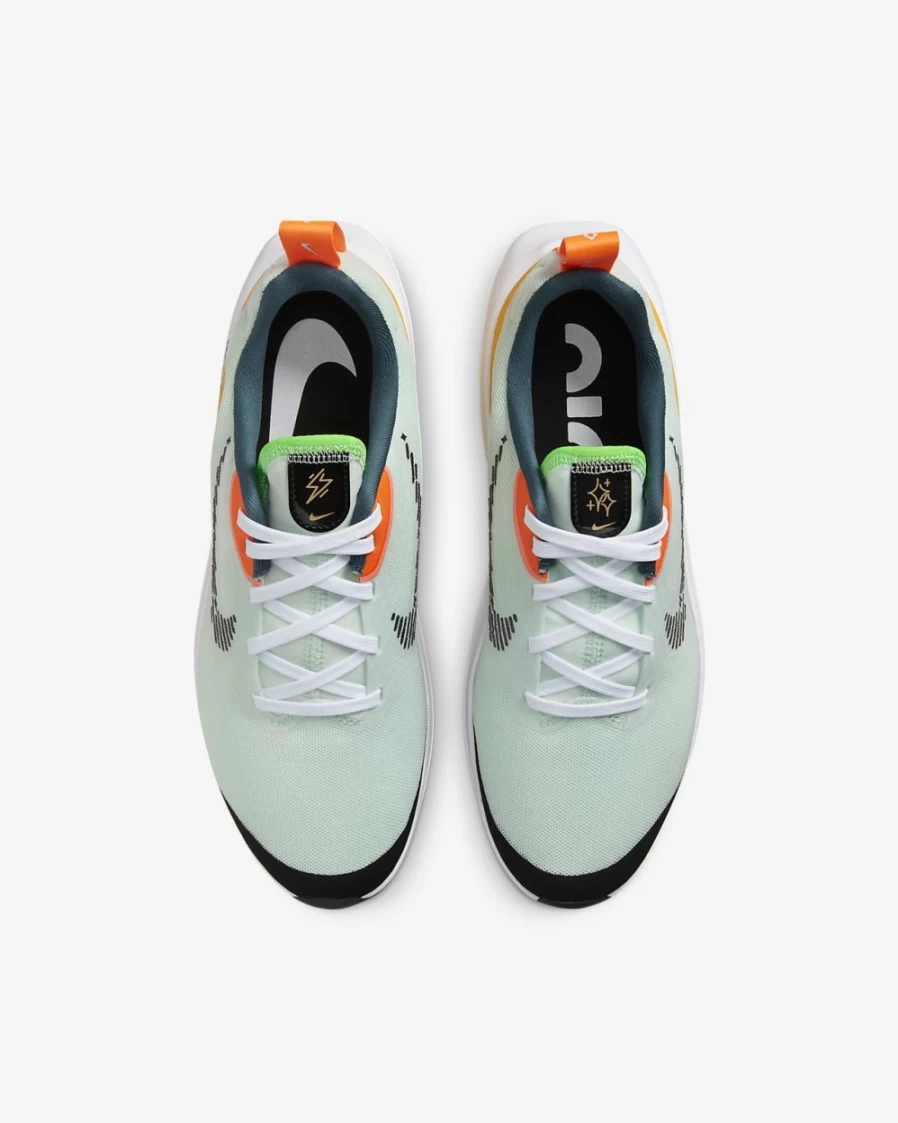 Nike Air Zoom Arcadia 2 Barely Green/White/Laser Orange/Black Big Kids' Road Running Shoes for Boys and Girls