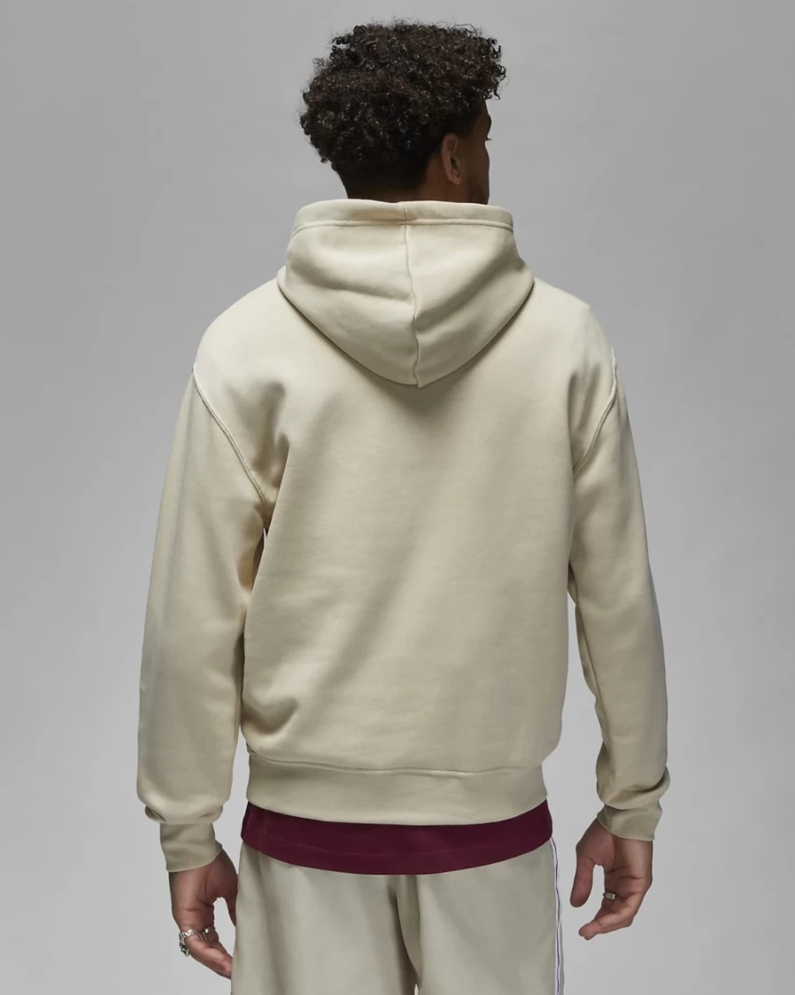 Nike Jordan Brooklyn Fleece Hoodie for Men - Rattan/White Pullover Sweatshirt