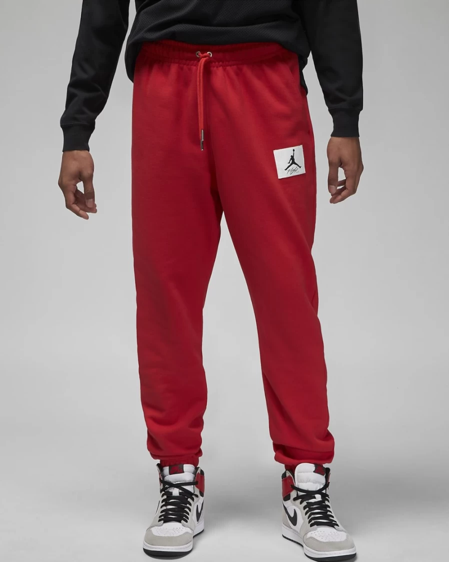 Nike Jordan Flight Fleece Men's Pants - Fire Red/Sail
