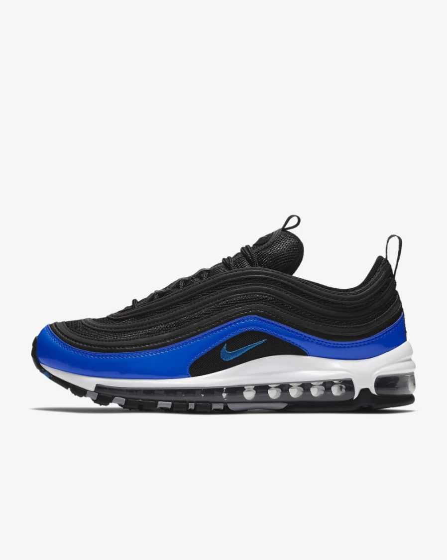 Nike Air Max 97 Men's Shoes - Black/Wolf Grey/White/Blue Nebula Running Sneakers for Men