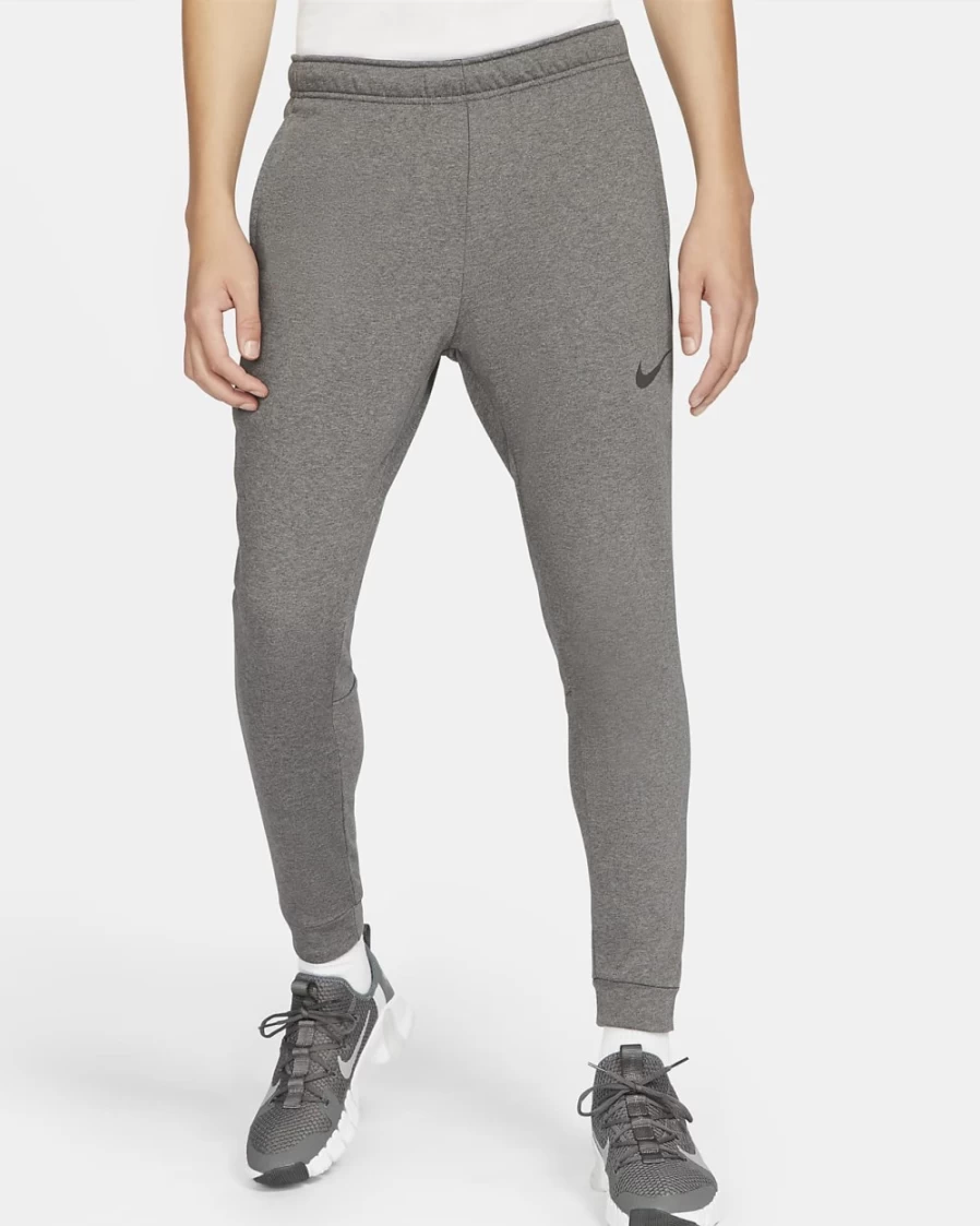 Nike Dri-FIT Men's Tapered Training Pants - Charcoal Heather/Black, Moisture-Wicking, Lightweight Workout Joggers for Gym & Running
