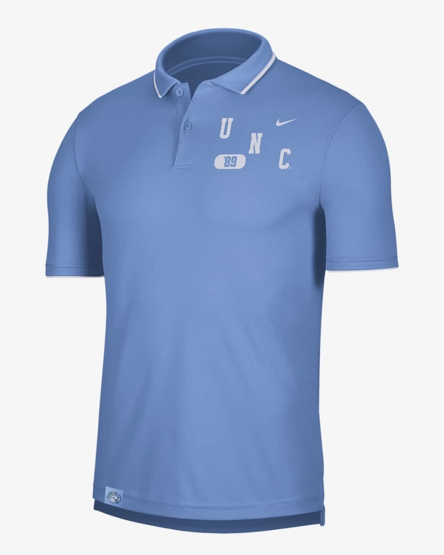 Nike Dri-FIT UV Men's Polo Shirt - Valor Blue/White, UNC College Golf Apparel