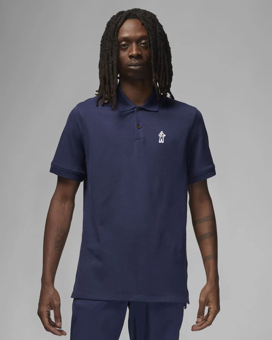 Nike Jordan x Eastside Golf Men's Polo Shirt - Midnight Navy, White, Burnt Sunrise
