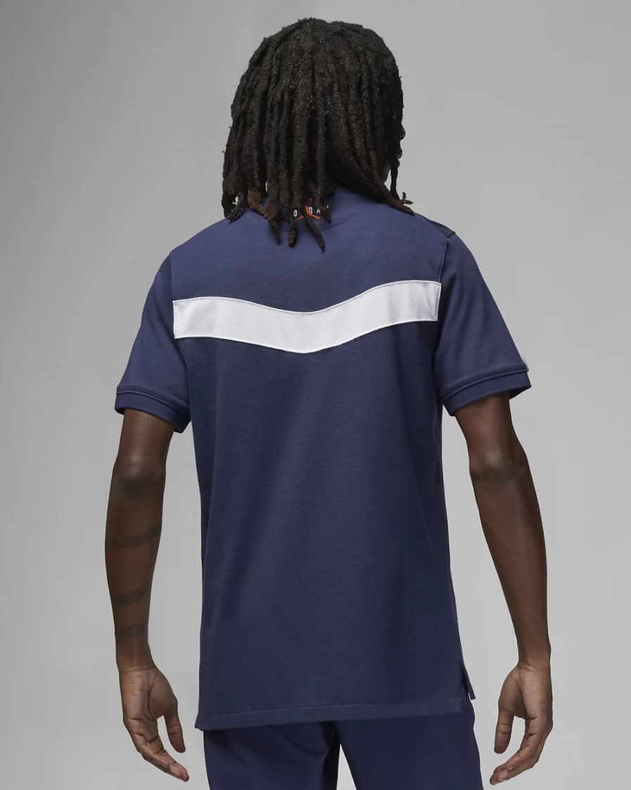 Nike Jordan x Eastside Golf Men's Polo Shirt - Midnight Navy, White, Burnt Sunrise