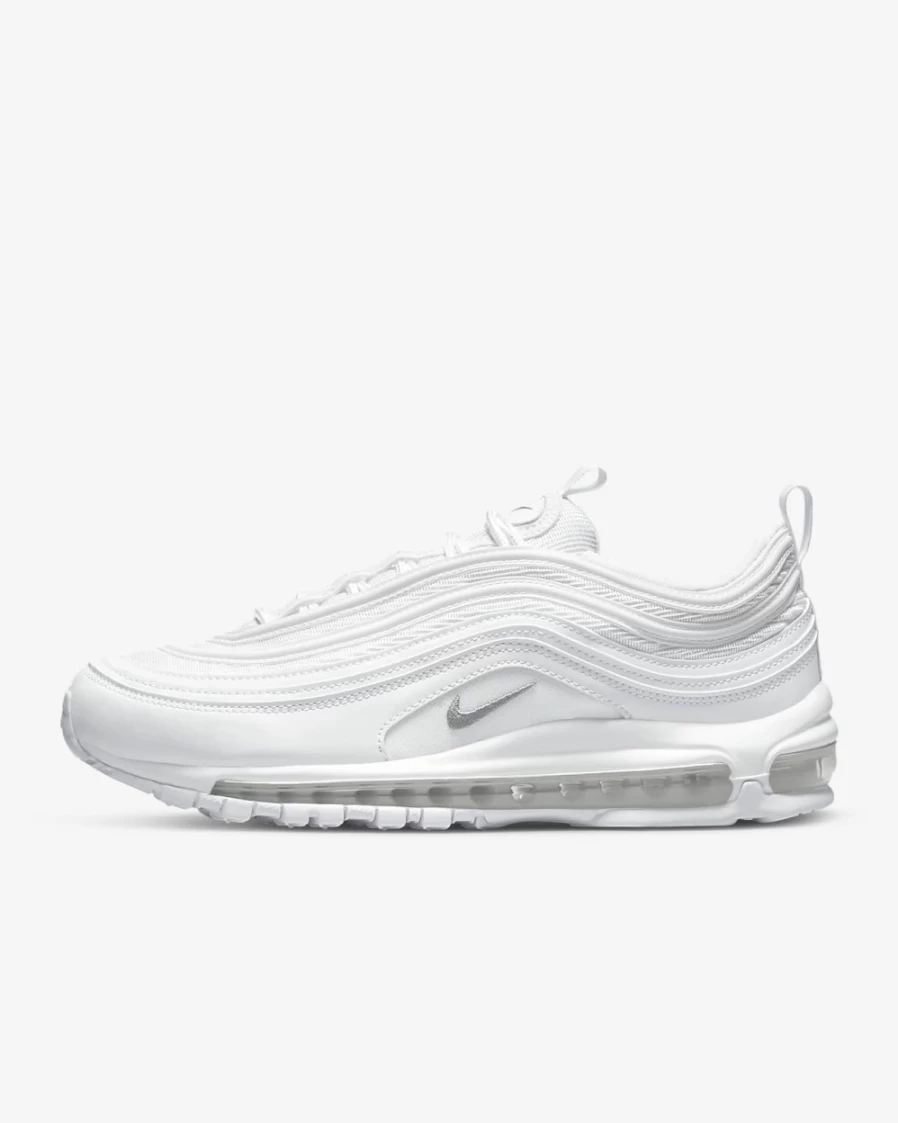 Nike Air Max 97 Men's Sneakers in White, Black, Wolf Grey - Running Shoes for Men