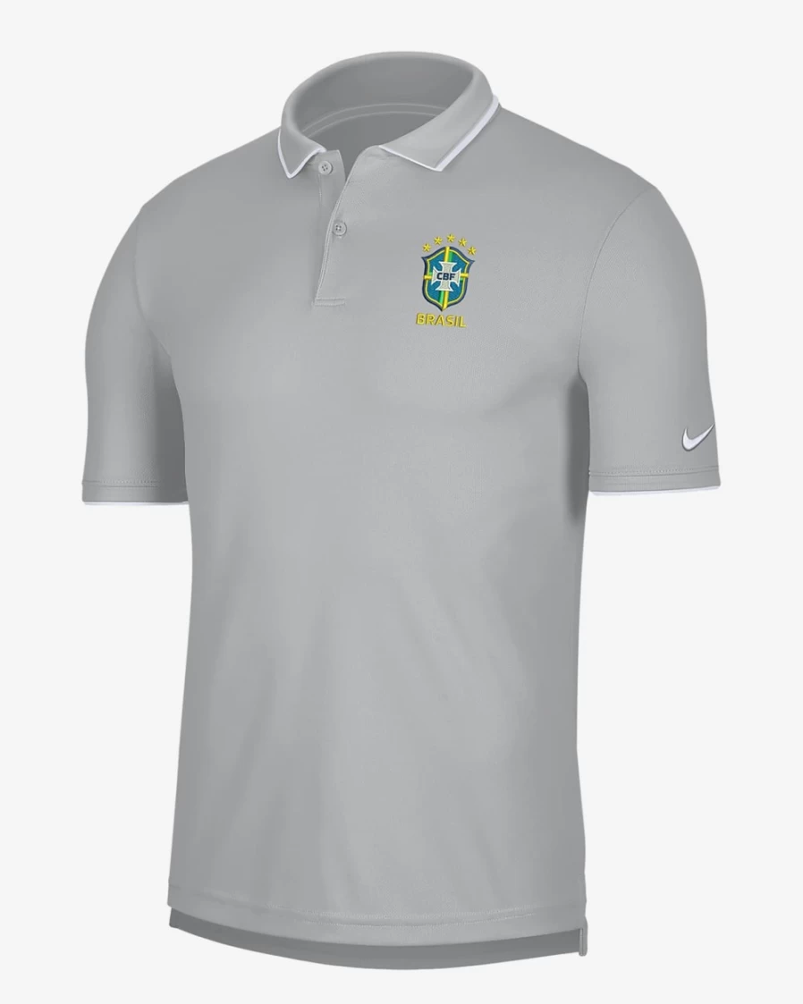 Nike Men's Dri-FIT Flat Silver Soccer Polo - Breathable Moisture-Wicking Football Shirt
