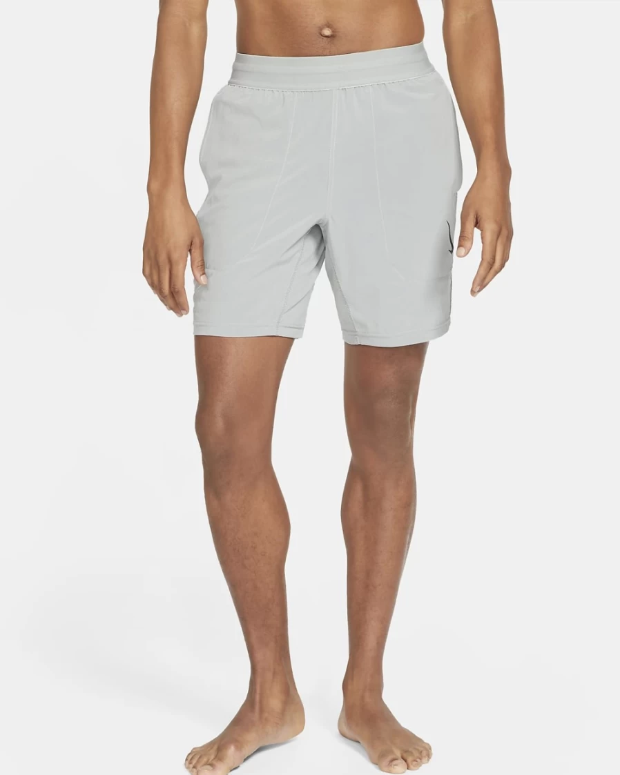 Nike Dri-FIT Men's Yoga Shorts - Particle Grey Athletic Workout Shorts for Men