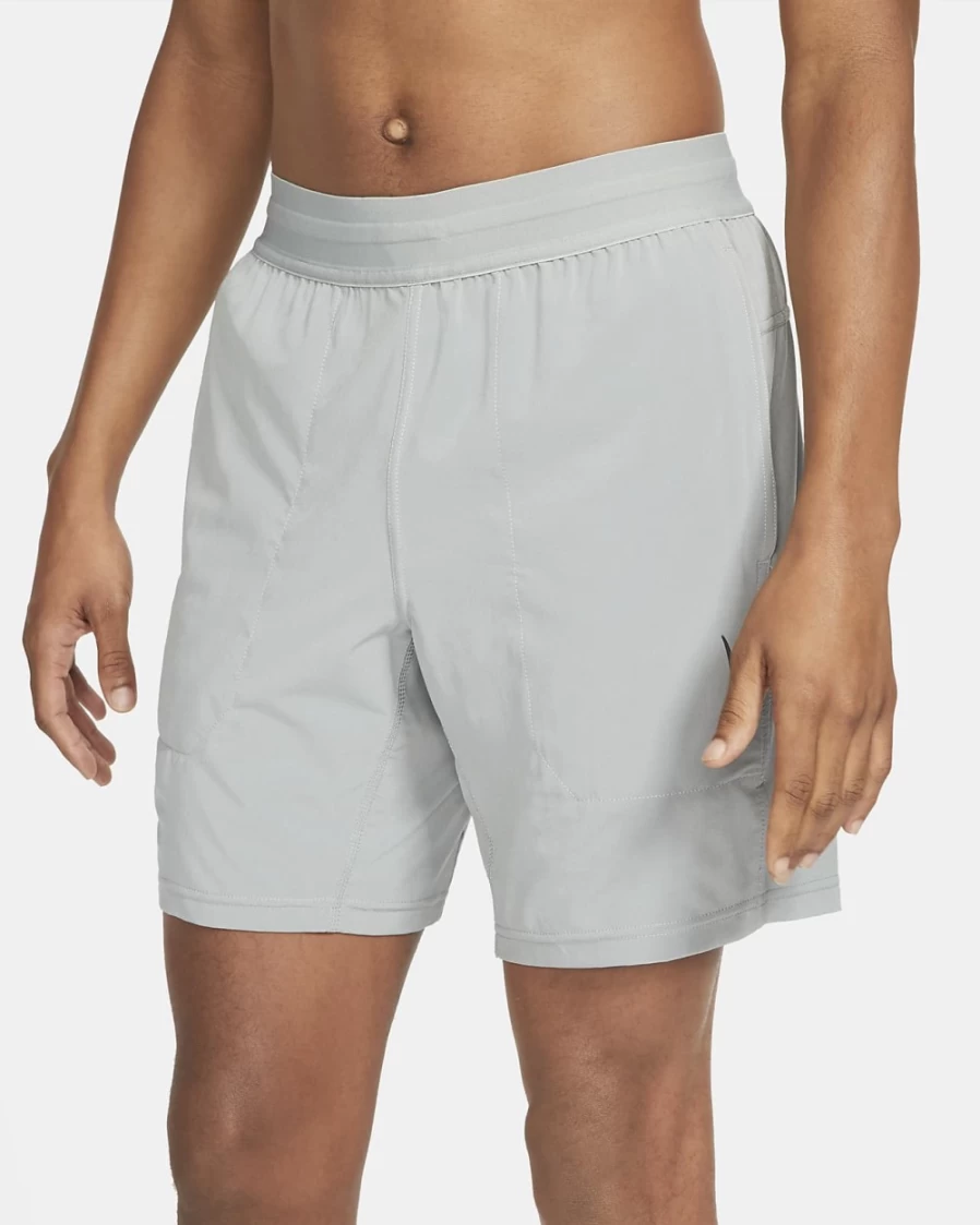 Nike Dri-FIT Men's Yoga Shorts - Particle Grey Athletic Workout Shorts for Men