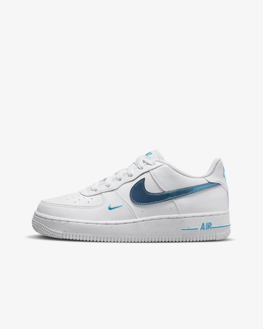 Nike Air Force 1 Impact Next Nature Big Kids' Shoes - White/Blue Lightning - Unisex Boys & Girls