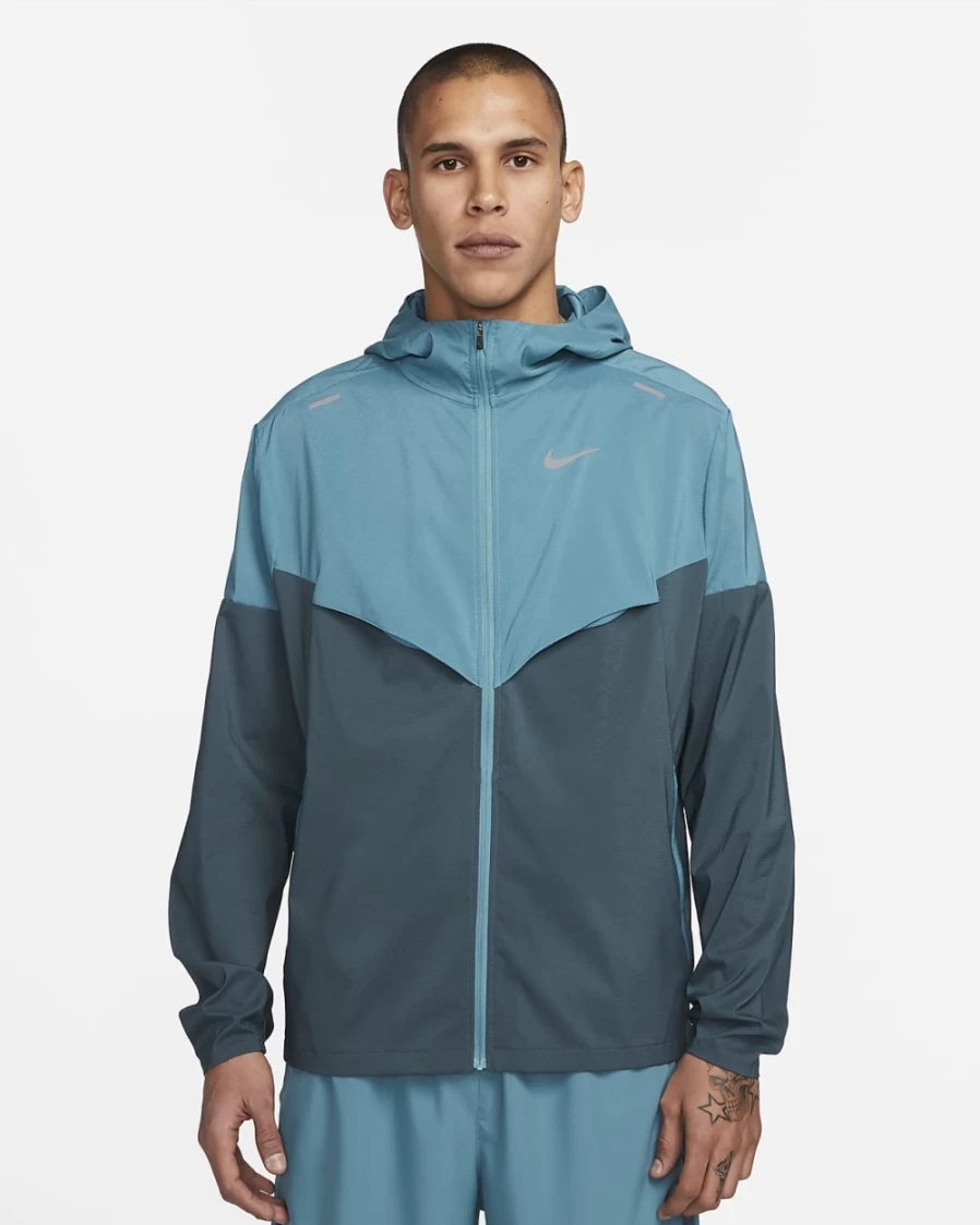 Nike Windrunner Men's Running Jacket - Mineral Teal/Faded Spruce Lightweight Water-Resistant Hooded Track Top