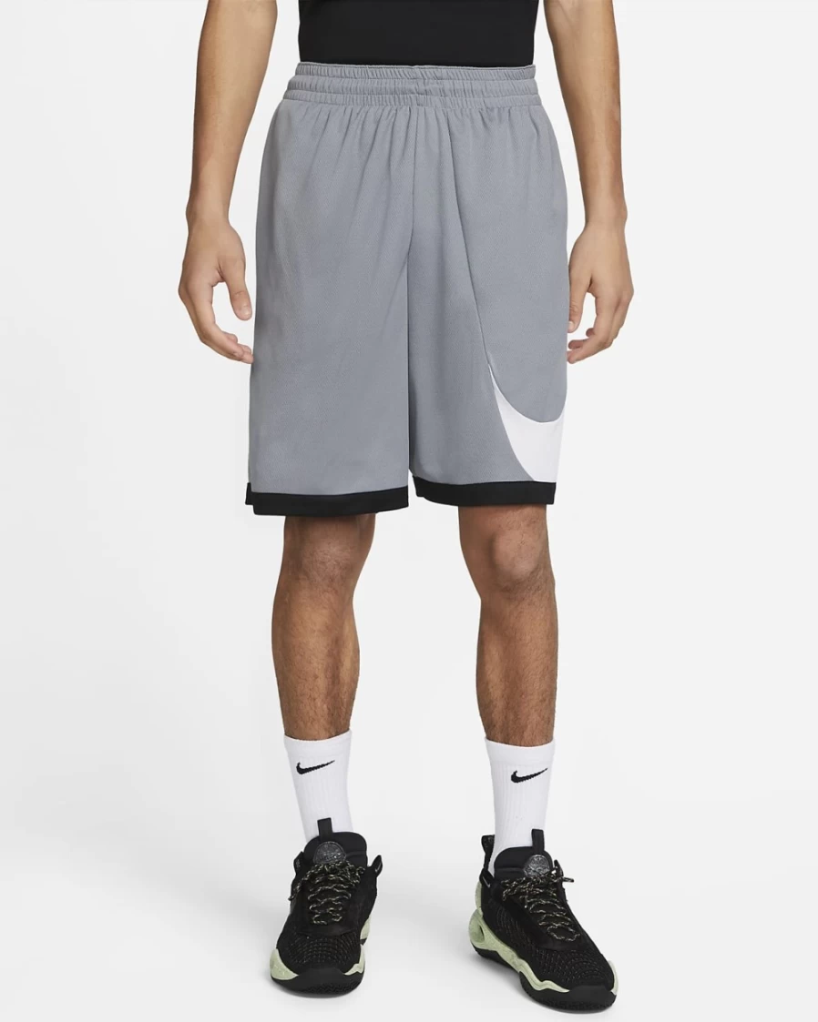 Nike Dri-FIT Men's Basketball Shorts - Cool Grey/Black/White - Breathable Performance Shorts for Men