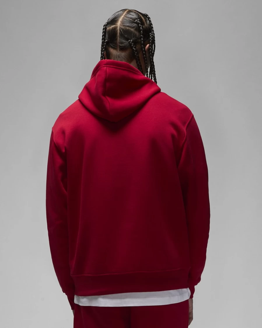 Nike Jordan Brooklyn Fleece Men's Hoodie Pullover - Gym Red/White