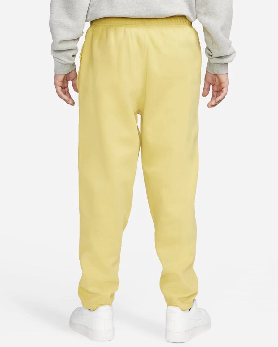 Nike Solo Swoosh Men's Fleece Pants - Saturn Gold/White, Comfortable Casual Joggers for Men