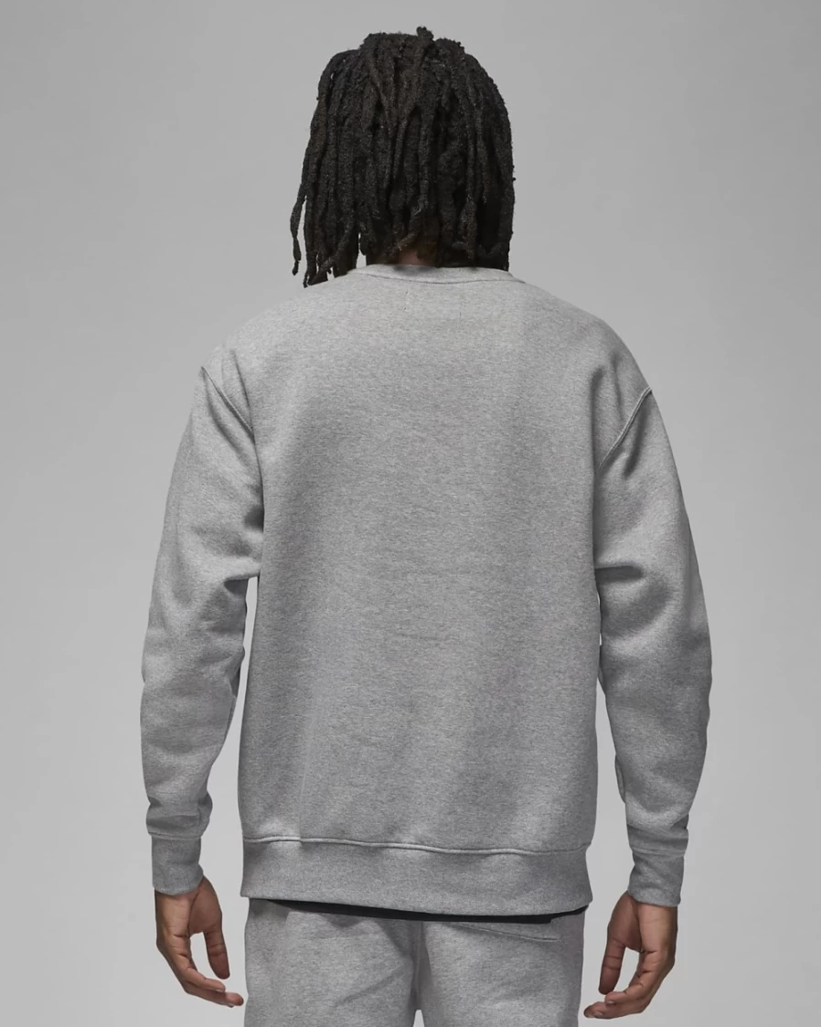 Nike Jordan Brooklyn Fleece Men's Crew-Neck Sweatshirt - Carbon Heather/White