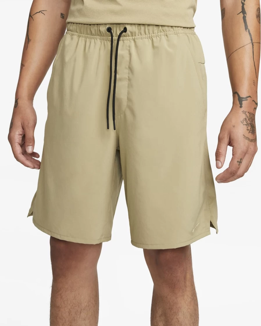 Nike Dri-FIT Unlimited Men's 9" Unlined Versatile Shorts in Neutral Olive/Black