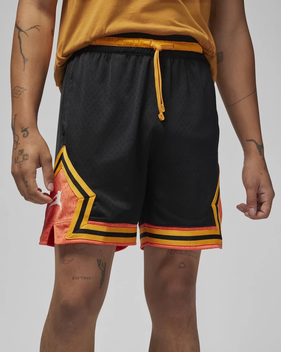 Nike Jordan Sport Dri-FIT Men's Basketball Shorts - Black/Turf Orange/Taxi/White - Quick-Dry Performance Shorts for Men
