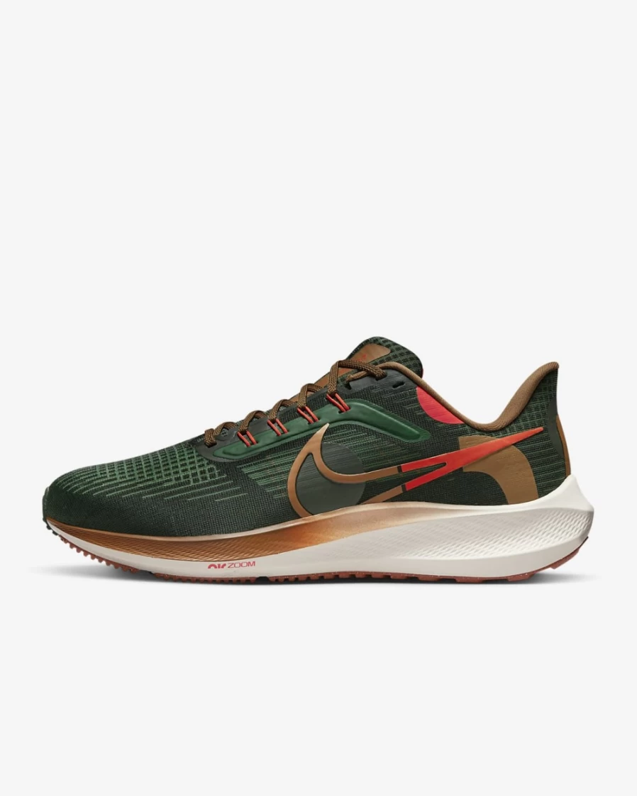 Nike Pegasus 39 A.I.R. Hola Lou Men's Running Shoes - Gorge Green/Team Orange/Phantom/Ale Brown Road Running Sneakers for Men