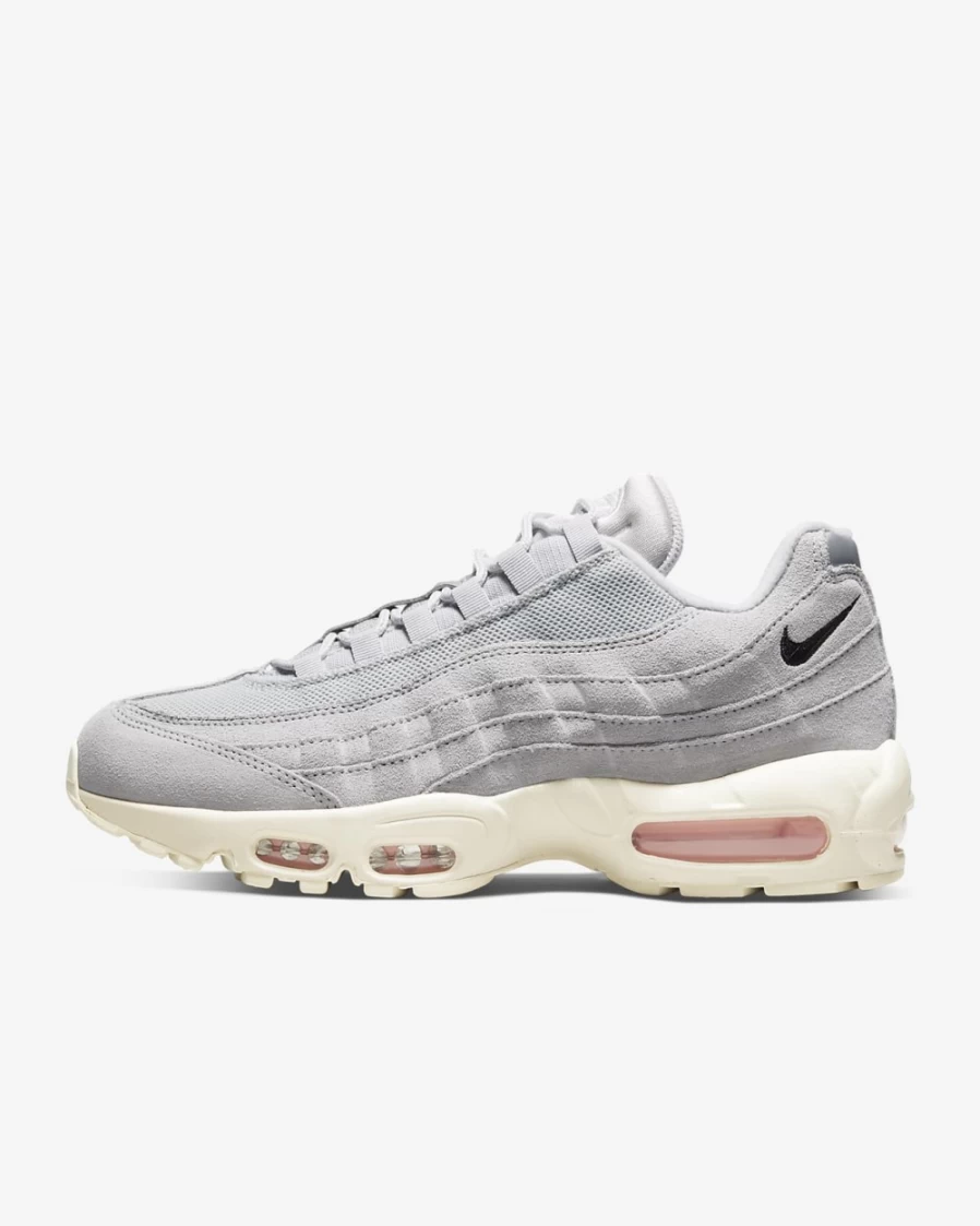 Nike Air Max 95 Men's Running Shoes - Grey Fog/Coconut Milk/Reflect Silver/Pink Foam