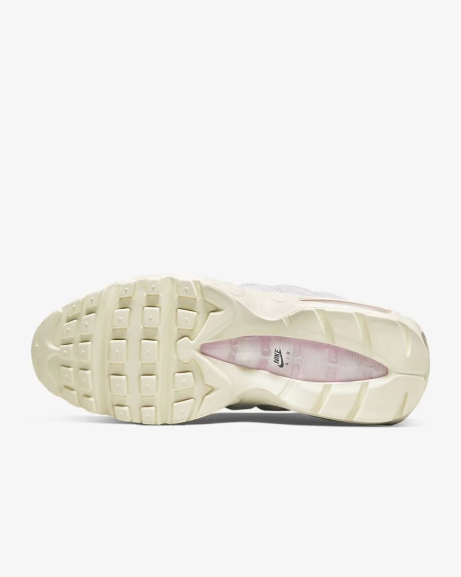 Nike Air Max 95 Men's Running Shoes - Grey Fog/Coconut Milk/Reflect Silver/Pink Foam