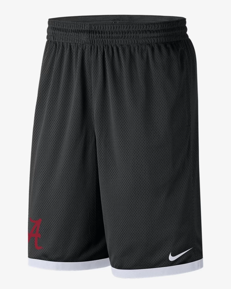 Nike Men's Alabama Crimson Tide Black/White Mesh Basketball Shorts