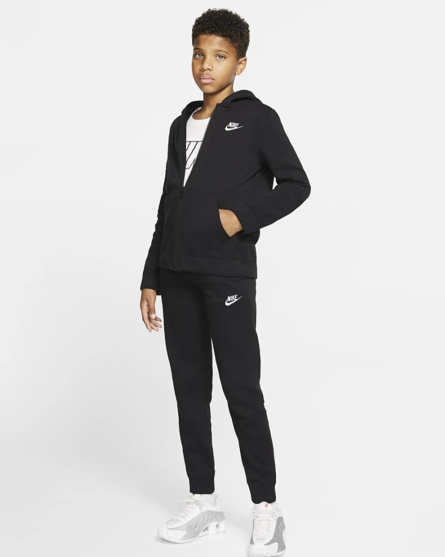 Nike Boys' Black & White Sportswear Tracksuit for Big Kids - Athletic Two-Piece Set