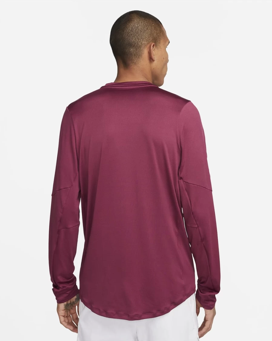 NikeCourt Dri-FIT Advantage Men's Rosewood/White Half-Zip Tennis Top