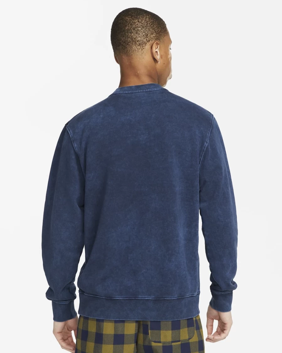 Nike Men's Club Fleece French Terry Sweatshirt - Obsidian Blue Comfort Fit Pullover
