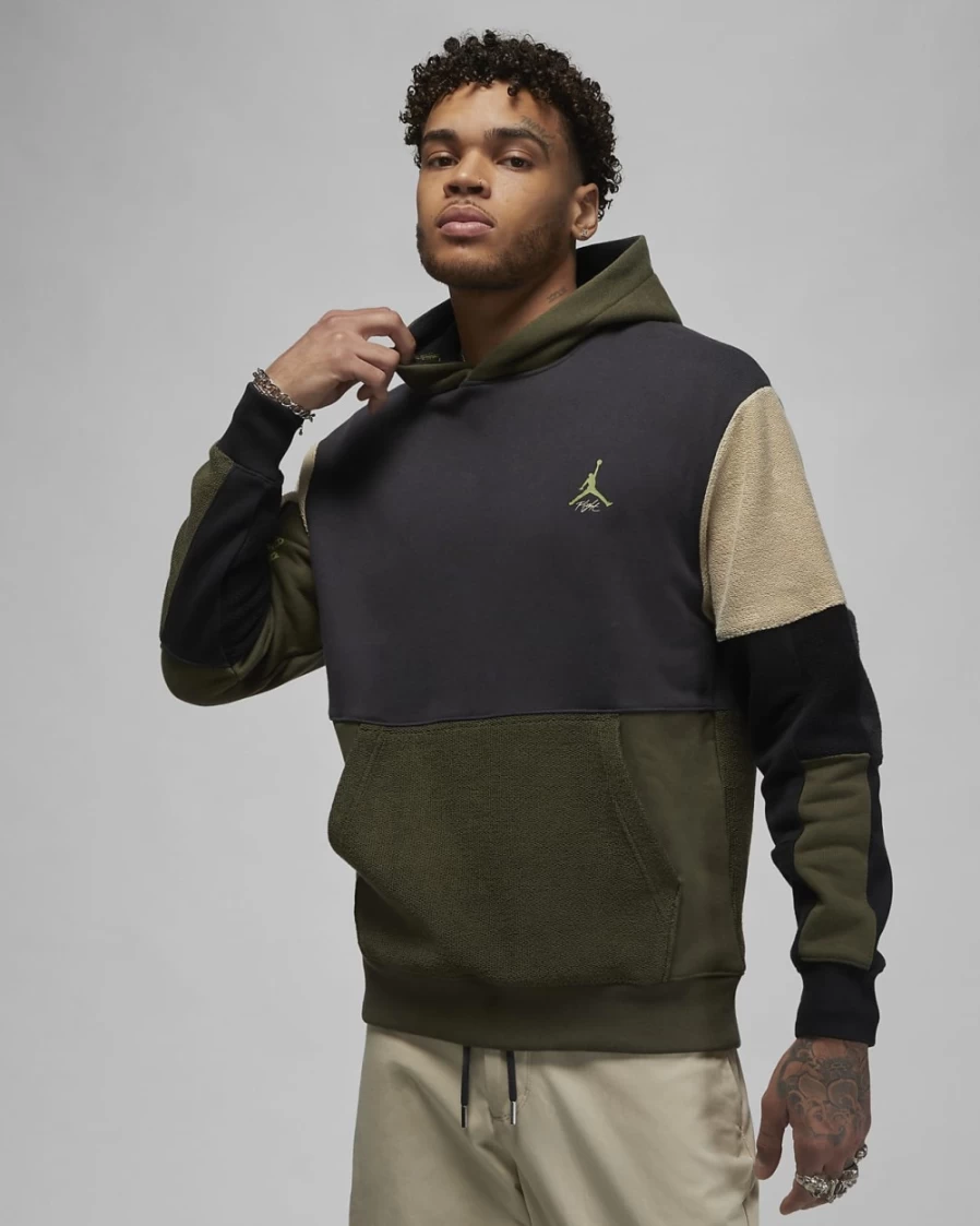 Nike Jordan Flight Heritage Men's Hoodie - Off Noir Pullover Sweatshirt for Men
