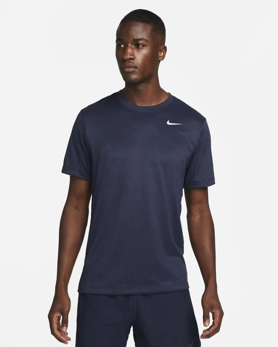 Nike Dri-FIT Legend Men's Training T-Shirt - Moisture-Wicking Dark Obsidian/College Navy/Heather/Matte Silver Workout Top