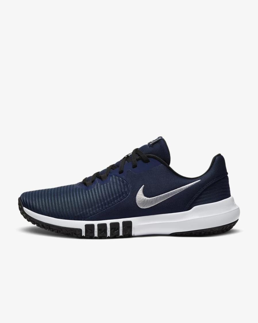 Nike Flex Control 4 Men's Training Shoes - Midnight Navy/Black/White/Metallic Silver for Gym & Workouts