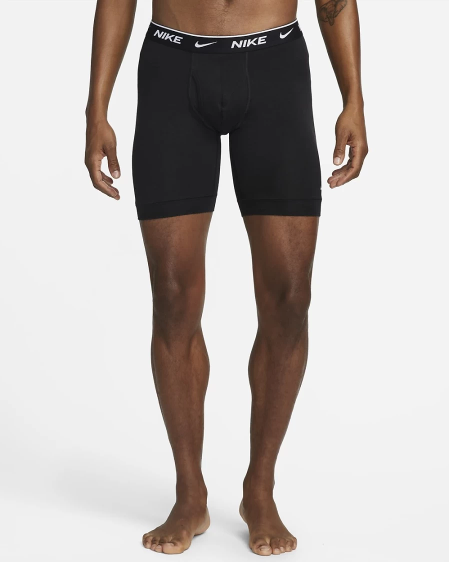 Nike Dri-FIT Essential Men's Black Cotton Stretch Long Boxer Briefs Underwear