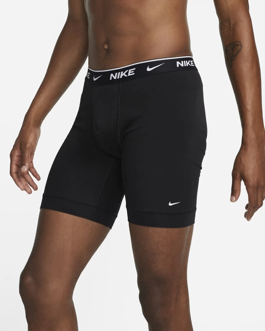 Nike Dri-FIT Essential Men's Black Cotton Stretch Long Boxer Briefs Underwear