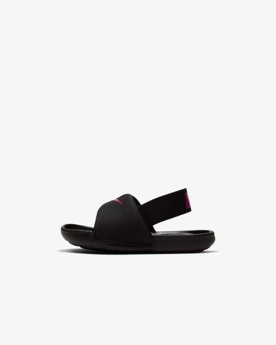 Nike Kawa Toddler Slides for Boys and Girls - Black, Black, Vivid Pink Comfortable Kids Sandals
