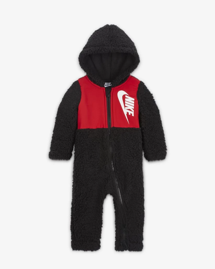 Nike Baby Unisex (0-9 Months) Black Full-Zip Coverall One-Piece Jumpsuit