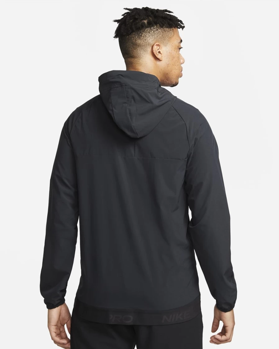 Nike Men's Pro Dri-FIT Flex Vent Max Full-Zip Hooded Training Jacket - Black/White