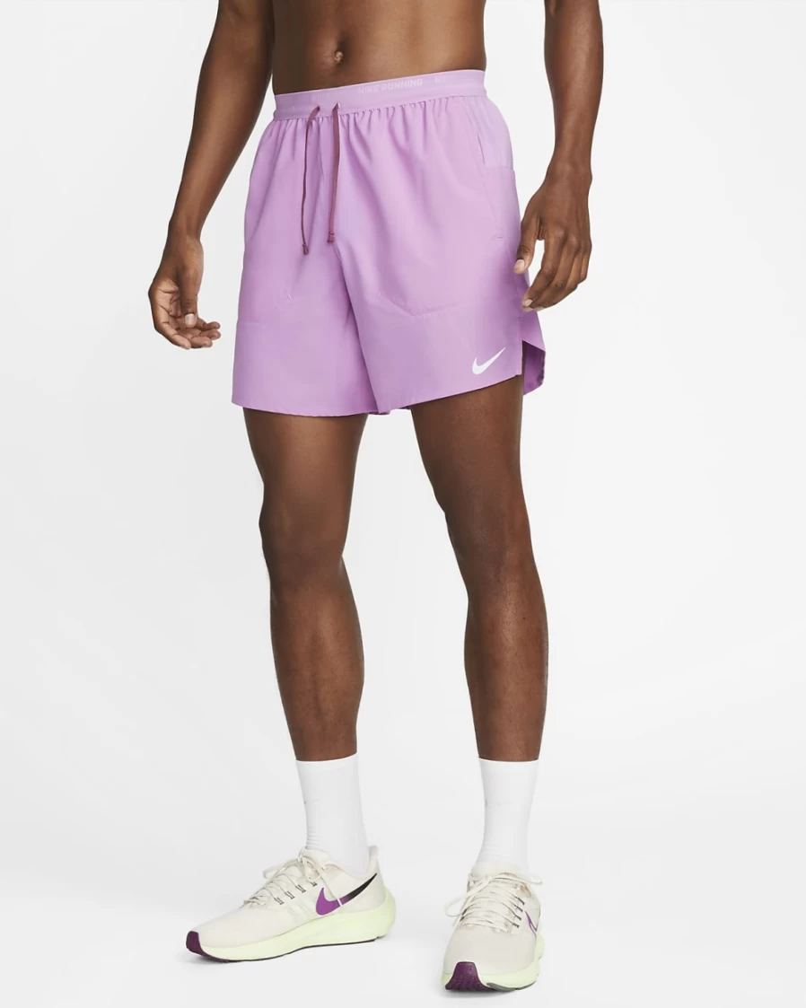 Nike Men's Dri-FIT Stride 7" Running Shorts in Rush Fuchsia/Rosewood - Lightweight Unlined Quick-Dry Workout Shorts
