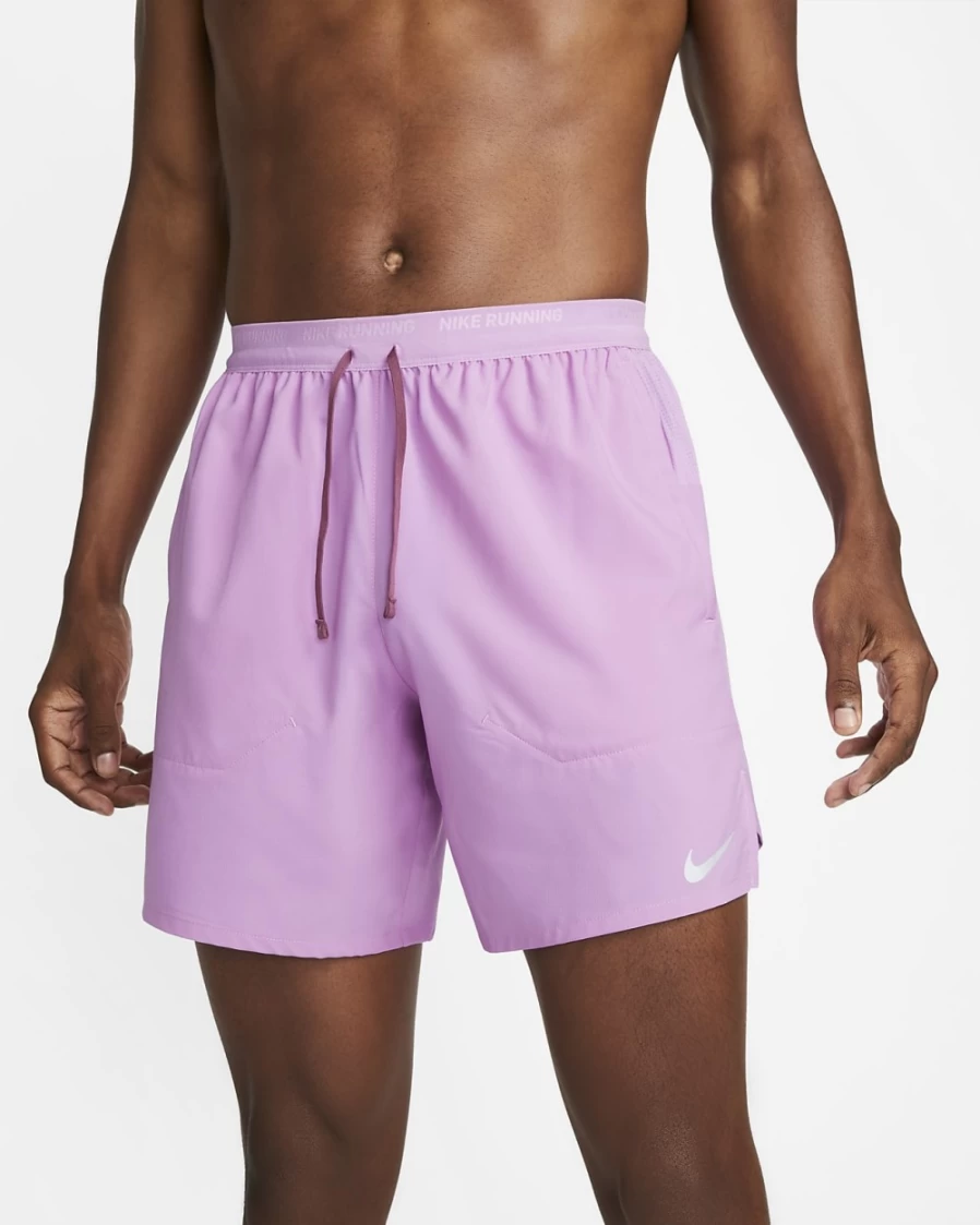 Nike Men's Dri-FIT Stride 7" Running Shorts in Rush Fuchsia/Rosewood - Lightweight Unlined Quick-Dry Workout Shorts