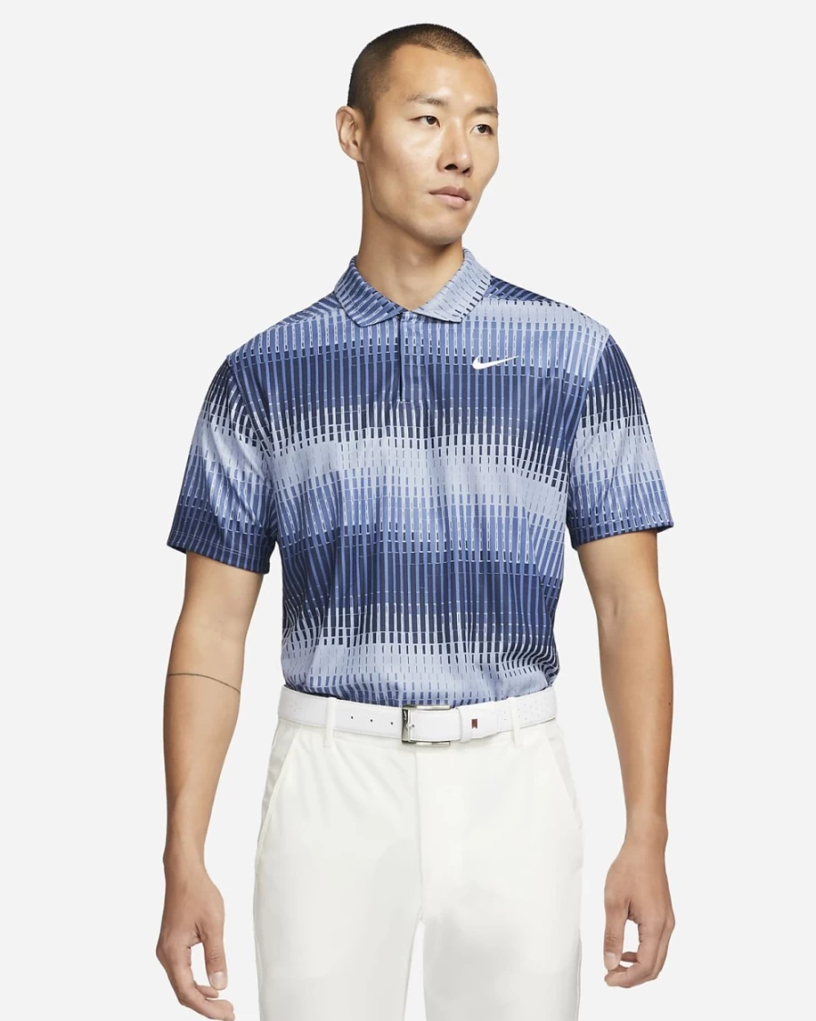Nike Dri-FIT ADV Tiger Woods Men's Golf Polo Shirt - Ashen Slate/Black/White